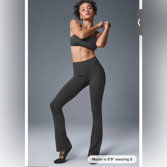 ALO Yoga Pants - ALO Yoga Black Ribbed Flare Pants